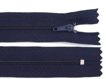 Reißverschluss spiralförmig 3 mm, 40 cm, nicht teilbar, Dunkelblau